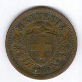 2 Rappen 1866 - sehr sch&ouml;n